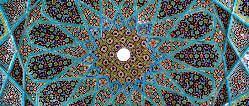 Photo of the ceiling of the Hafez Tomb in Shiraz, Iran Hafez is one of the greatest Persian poets.
